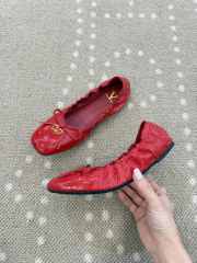 Uubags Valentino Garavani VLogo Signature Ruched Slip-On Ballerina Red - 2