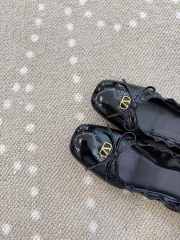 Uubags Valentino Garavani VLogo Signature Ruched Slip-On Ballerina Black - 6