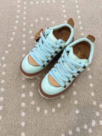 Uubags Louis Vuitton 1AIJAL Remix Derby Shoes In Blue Smooth calfskin