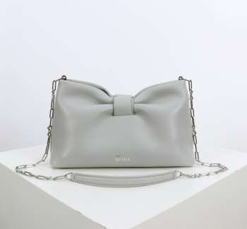 Uubags Small Dior Bow Bag Grey Lambskin 26x16x10cm