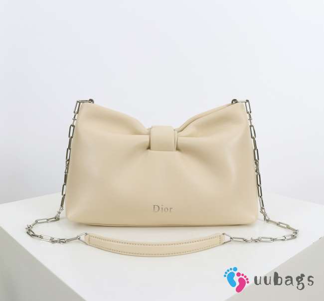 Uubags Small Dior Bow Bag Light Cream Lambskin 26x16x10cm - 1