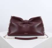Uubags Medium Dior Bow Bag Burgundy Lambskin 30x17.5x12cm - 1