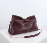 Uubags Medium Dior Bow Bag Burgundy Lambskin 30x17.5x12cm - 5