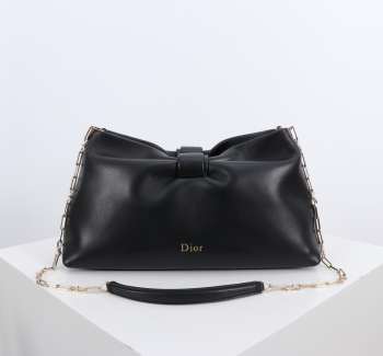 Uubags Medium Dior Bow Bag Black Lambskin 30x17.5x12cm