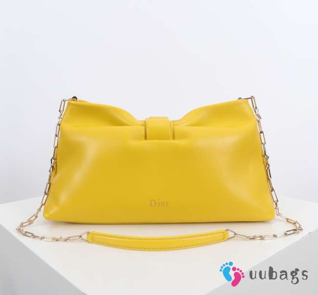 Uubags Medium Dior Bow Bag Yellow Lambskin 30x17.5x12cm - 1