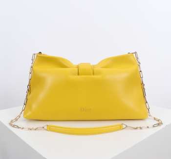 Uubags Medium Dior Bow Bag Yellow Lambskin 30x17.5x12cm