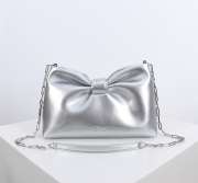 Uubags Dior Or Small Dior Bow Bag Silver-Tone Laminated Lambskin 26x16x10cm - 1