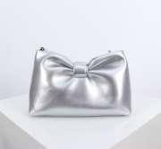 Uubags Dior Or Small Dior Bow Bag Silver-Tone Laminated Lambskin 26x16x10cm - 6