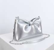 Uubags Dior Or Small Dior Bow Bag Silver-Tone Laminated Lambskin 26x16x10cm - 5