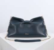 Uubags Medium Dior Bow Bag Navy Blue Lambskin 30x17.5x12cm - 1