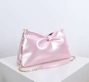 Uubags Medium Dior Bow Bag Pink Glossy Calfskin Leather 30x17.5x12cm - 6
