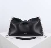 Uubags Medium Dior Bow Bag Black Glossy Calfskin Leather 30x17.5x12cm - 1
