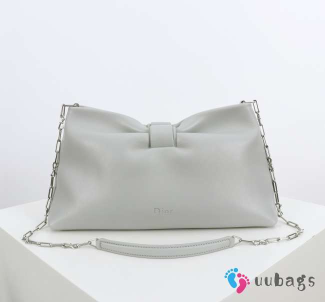 Uubags Medium Dior Bow Bag Grey Lambskin 30x17.5x12cm - 1
