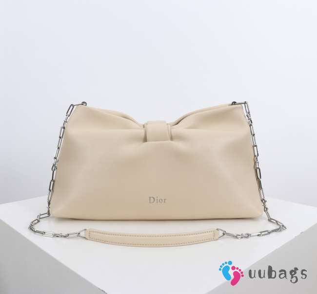 Uubags Medium Dior Bow Bag Light Cream Lambskin 30x17.5x12cm - 1