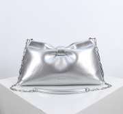 Uubags Dior Or Medium Dior Bow Bag Silver-Tone Laminated Lambskin 30x17.5x12cm - 1