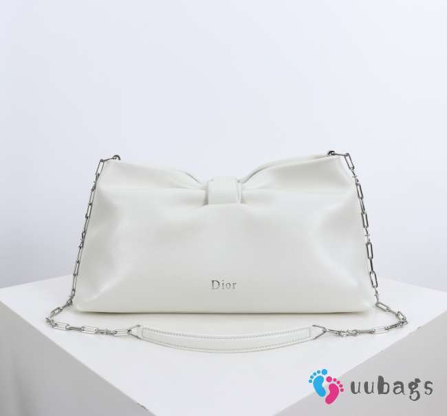 Uubags Medium Dior Bow Bag White Lambskin 30x17.5x12cm - 1