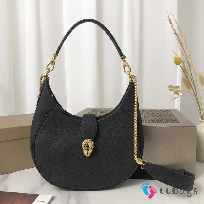 Bvlgari Serpenti Ellipse Bag In Black 25.5x25x5.5cm - 1