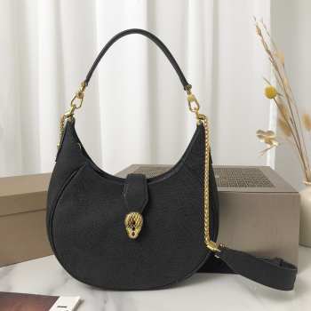 Bvlgari Serpenti Ellipse Bag In Black 25.5x25x5.5cm