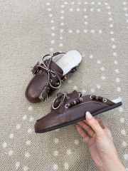 Uubags Miu Miu calfskin leather mules in dark brown - 5