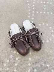 Uubags Miu Miu calfskin leather mules in dark brown - 4