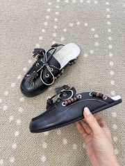 Uubags Miu Miu calfskin leather mules in black - 2