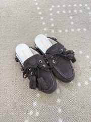 Uubags Miu Miu suede leather mules in cacao - 6