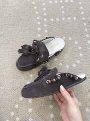 Uubags Miu Miu suede leather mules in cacao - 5