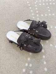 Uubags Miu Miu suede leather mules in cacao - 3