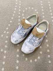 Uubags Fendi Wave Pulse White fabric and beige cavallino calfskin low-tops - 1