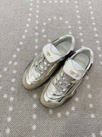 Uubags Fendi Wave Pulse Metallic Gold Sneakers Calfskin Low-tops