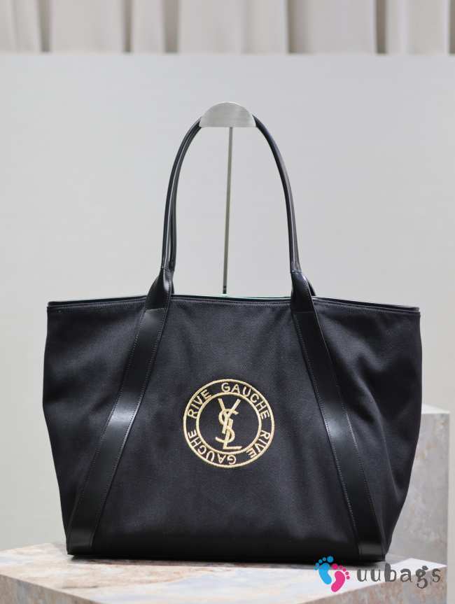 Uubags YSL Rive Gauche Tote Bag in Black Canvas 40-60x30x20cm - 1