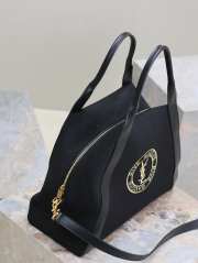 Uubags YSL rive gauche bowling tote in black canvas 42x32x18cm - 3
