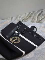 Uubags YSL Rive Gauche Canvas Backpack In Black/White 31x49x25cm - 2