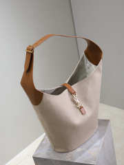 Uubags YSL Le 5 à 7 Hobo canvas and leather shoulder bag 26x31.5x13.5cm - 4