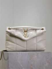 Uubags YSL Medium Loulou Puffer Monogram chain satchel in cream soft quilted lambskin leather 29x17x11cm - 1
