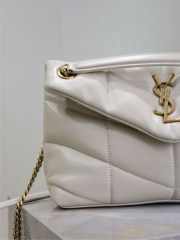 Uubags YSL Medium Loulou Puffer Monogram chain satchel in cream soft quilted lambskin leather 29x17x11cm - 5