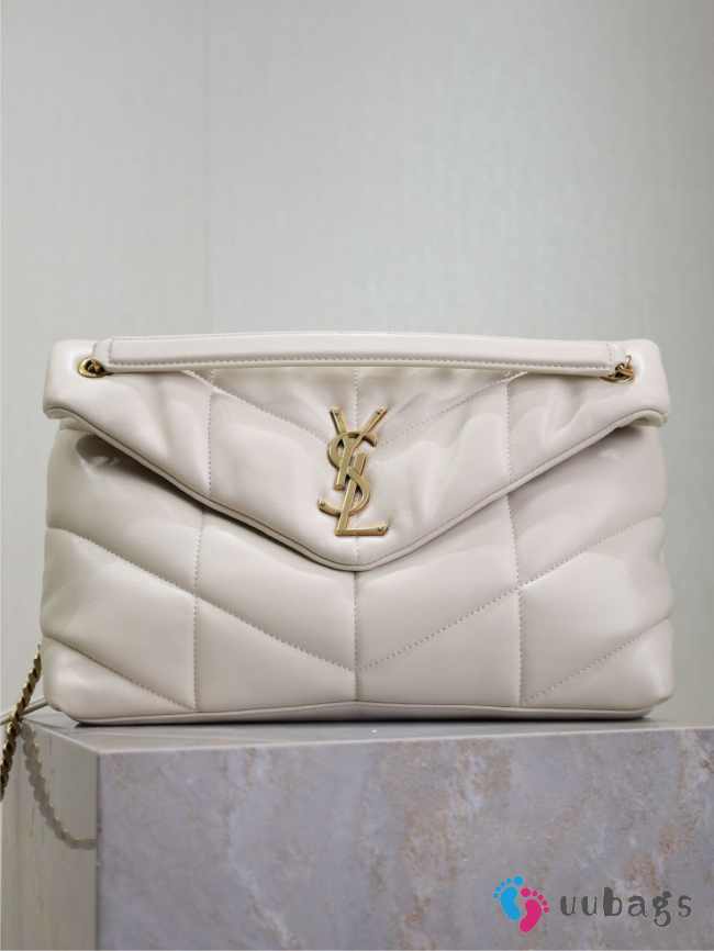 Uubags YSL Lou Lou Puffer Large in lambskin in White 35x23x13.5cm - 1