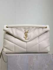 Uubags YSL Lou Lou Puffer Large in lambskin in White 35x23x13.5cm - 1