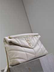 Uubags YSL Lou Lou Puffer Large in lambskin in White 35x23x13.5cm - 6