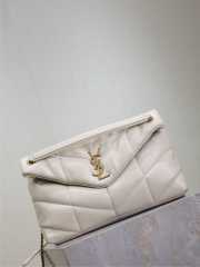 Uubags YSL Lou Lou Puffer Large in lambskin in White 35x23x13.5cm - 5