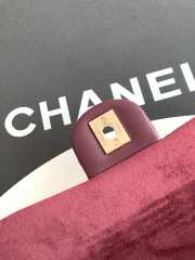 Uubags Chanel mini flap bag, velvet, diamanté & gold-tone metal, burgundy 13x20x7cm - 6