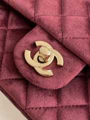 Uubags Chanel mini flap bag, velvet, diamanté & gold-tone metal, burgundy 13x20x7cm - 4