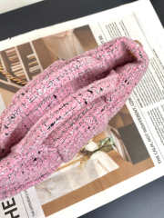 Uubags Chanel nano bow bag tweed fabric & gold-plated metal in pink, black & white 16x3x13cm - 5