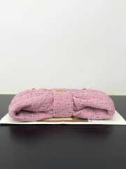 Uubags Chanel large bow bag tweed fabric & gold-plated metal in pink, black & white 39x5x25cm - 6