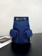 Uubags Chanel 25C blue denim backpack 18x9x24cm - 1