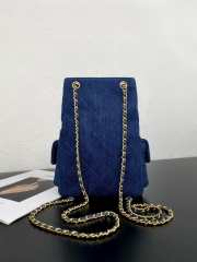 Uubags Chanel 25C blue denim backpack 18x9x24cm - 6