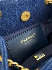 Uubags Chanel 25C blue denim backpack 18x9x24cm - 3