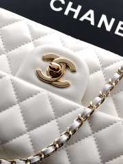 Uubags Chanel Mini Top Handle Flap Bag with Bow Charm White Quilted Leather & Gold-Tone Metal 20x13x9cm - 2