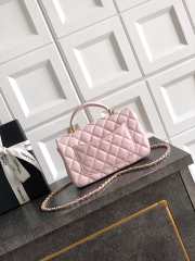 Uubags Chanel Mini Top Handle Flap Bag with Bow Charm Light Pink Quilted Leather & Gold-Tone Metal 20x13x9cm - 2