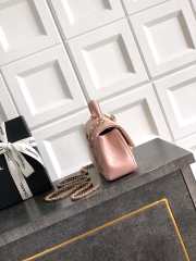 Uubags Chanel Mini Top Handle Flap Bag with Bow Charm Pink Quilted Leather & Gold-Tone Metal 20x13x9cm - 2